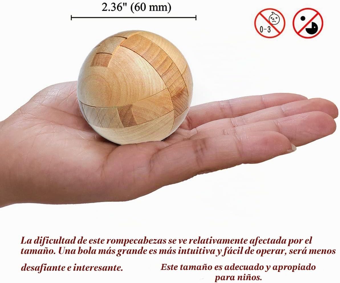 Rompecabezas de madera Kingou acertijos de bola mágica, juegos de i...