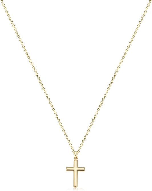 Fettero - Collar con dije de cruz de fe, chapado en oro de 14 K, ca...