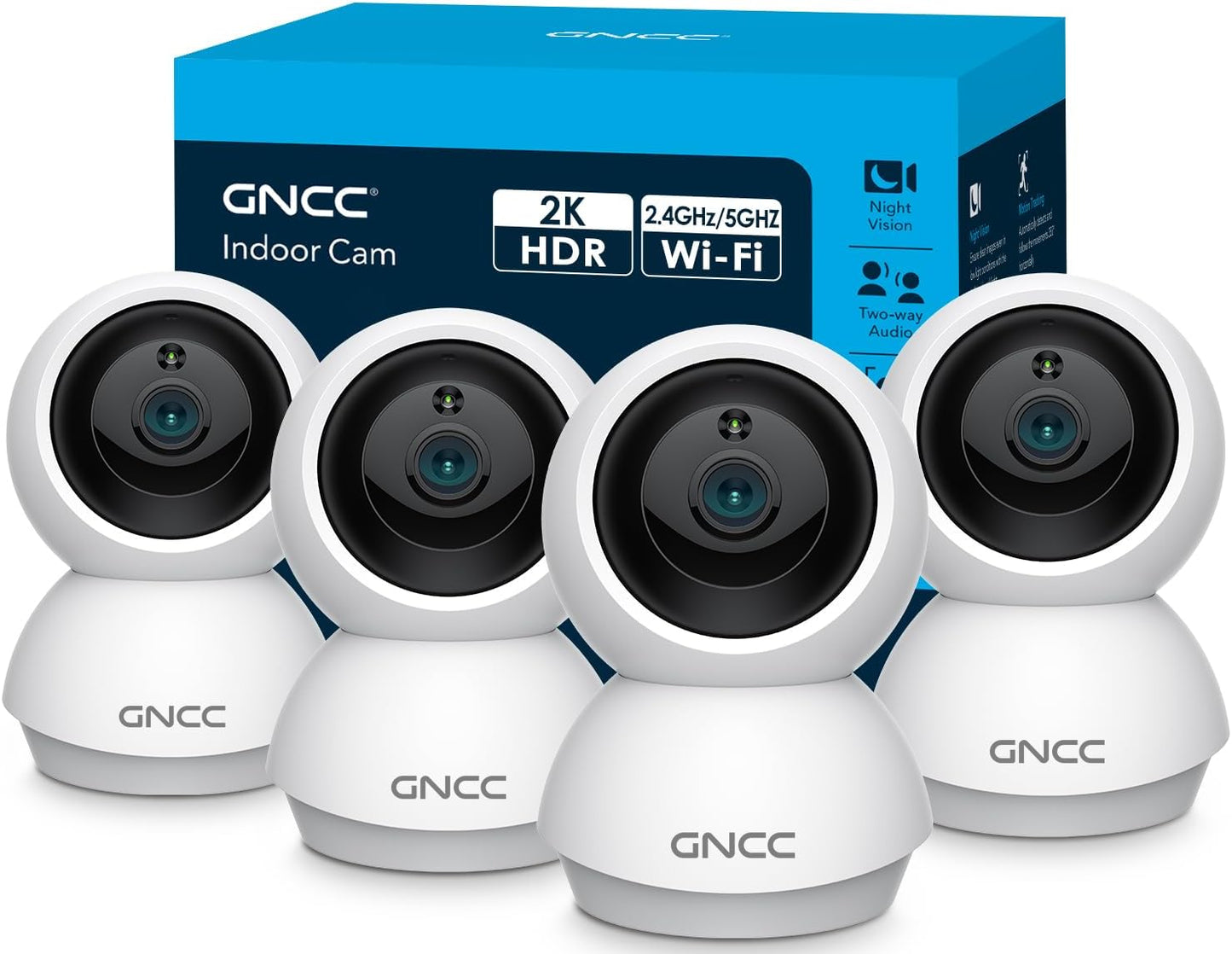GNCC Cámaras de seguridad para el hogar 2K - Cámara de interior WiF...