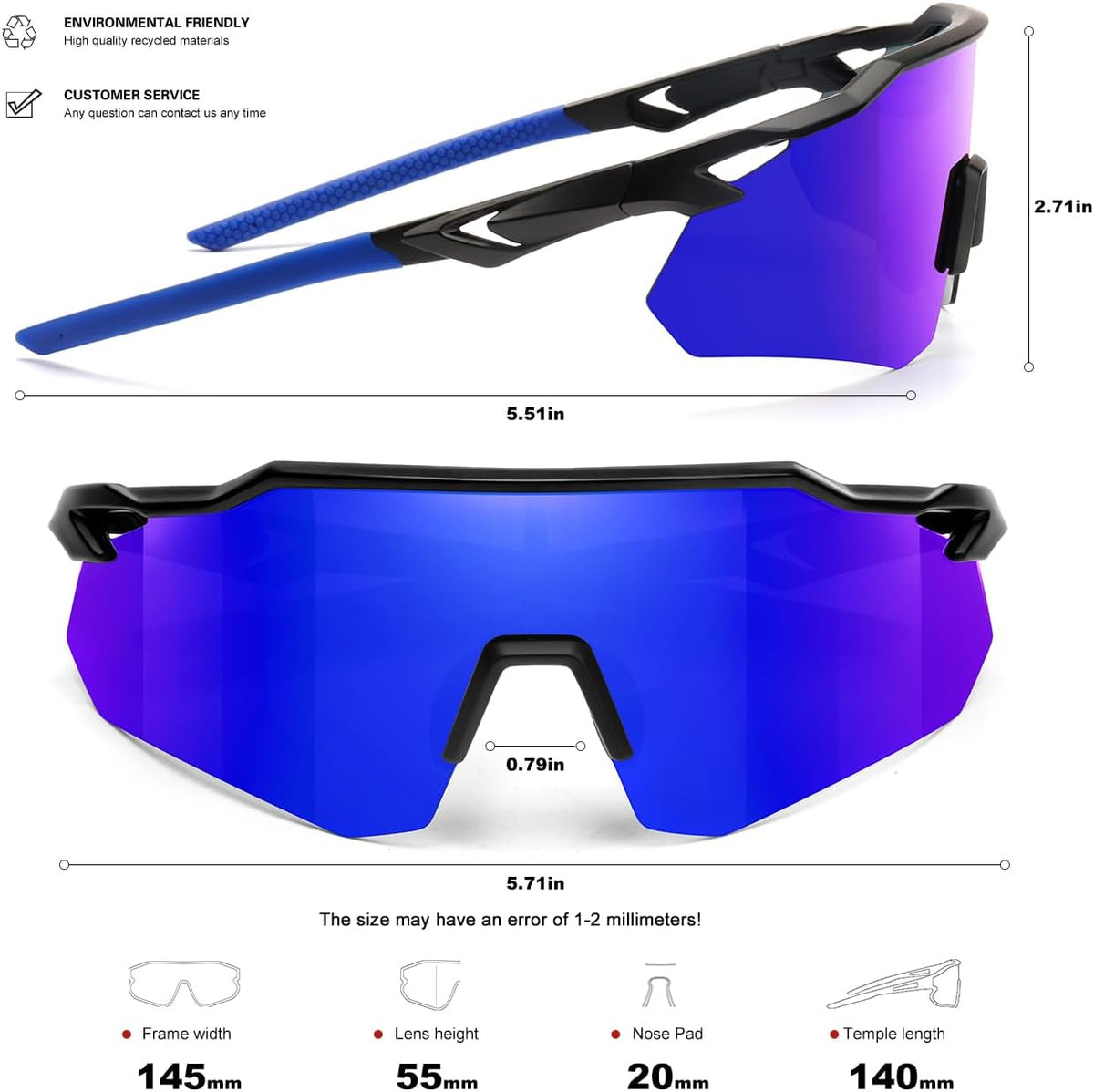 SEKKAF Gafas de sol deportivas polarizadas para hombres y mujeres,...