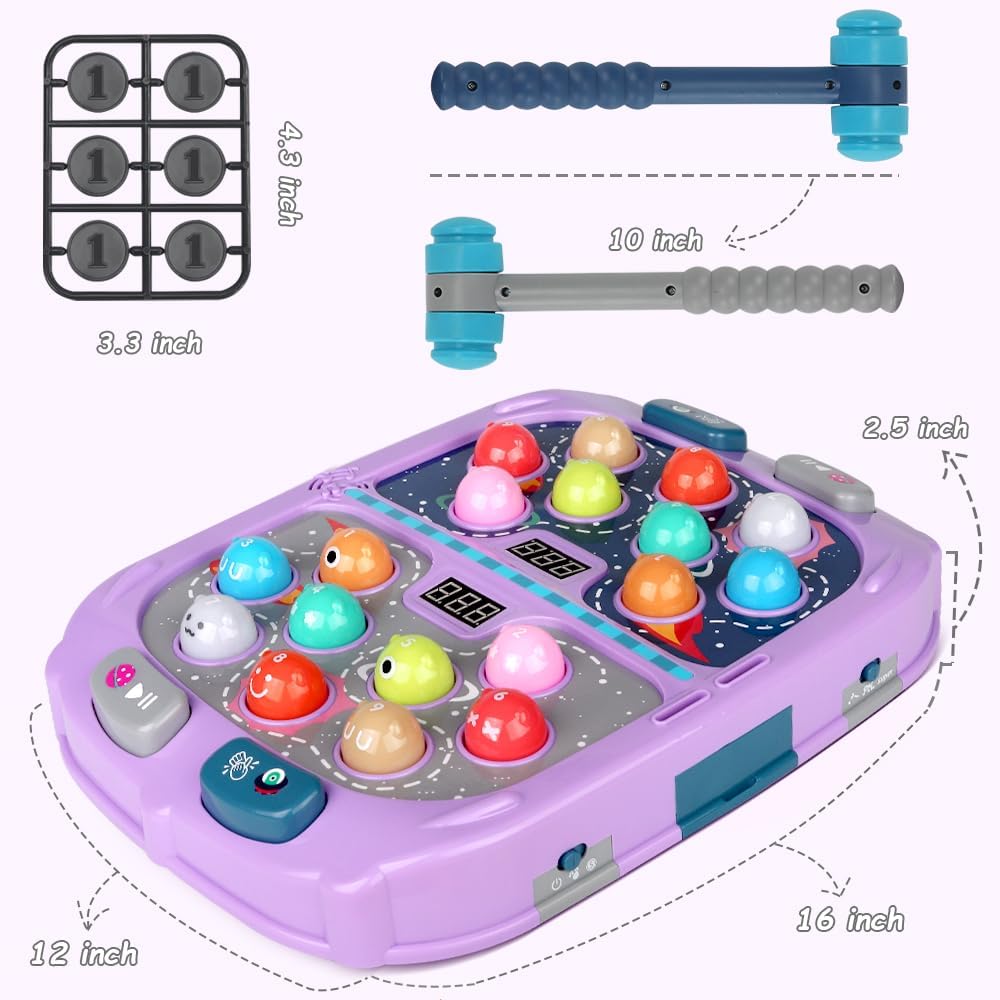 ANNKIE Whack Game Mole para niños, juguetes para niños y niñas de 3...