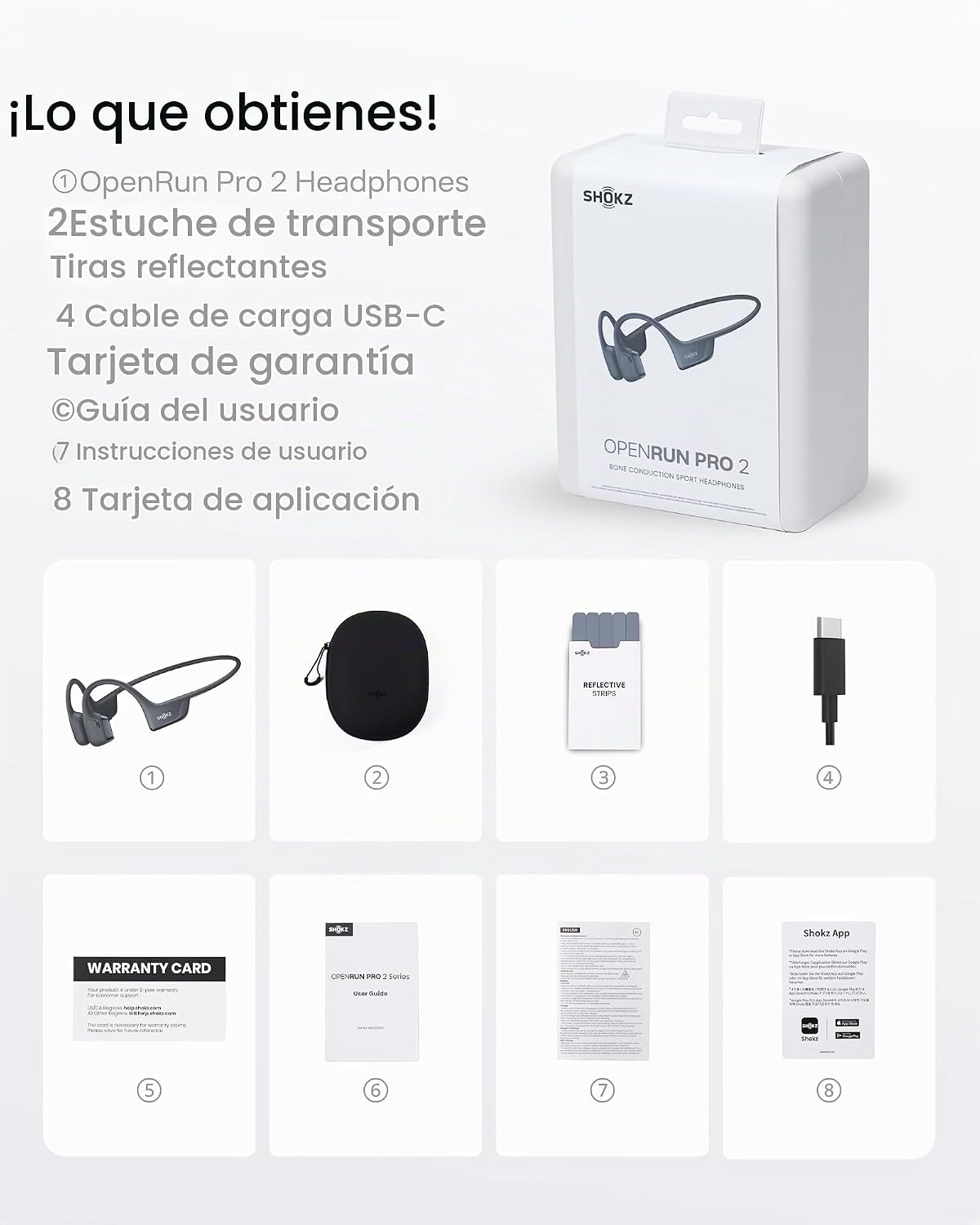 SHOKZ OpenRun Pro 2 Auriculares deportivos Bluetooth con conducción...