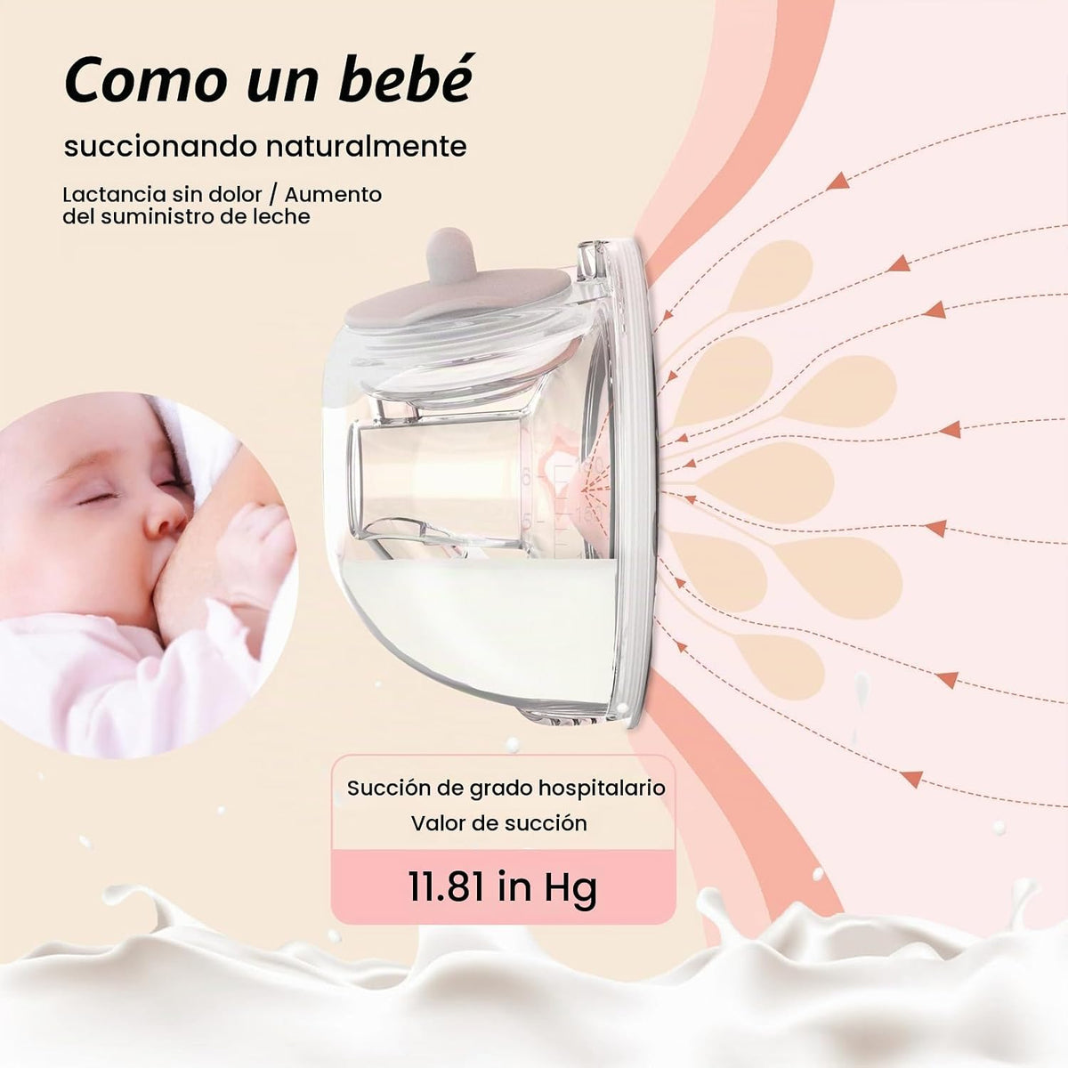 Saglve Extractor de leche portátil ABP-1308 | Comodidad de nivel de...