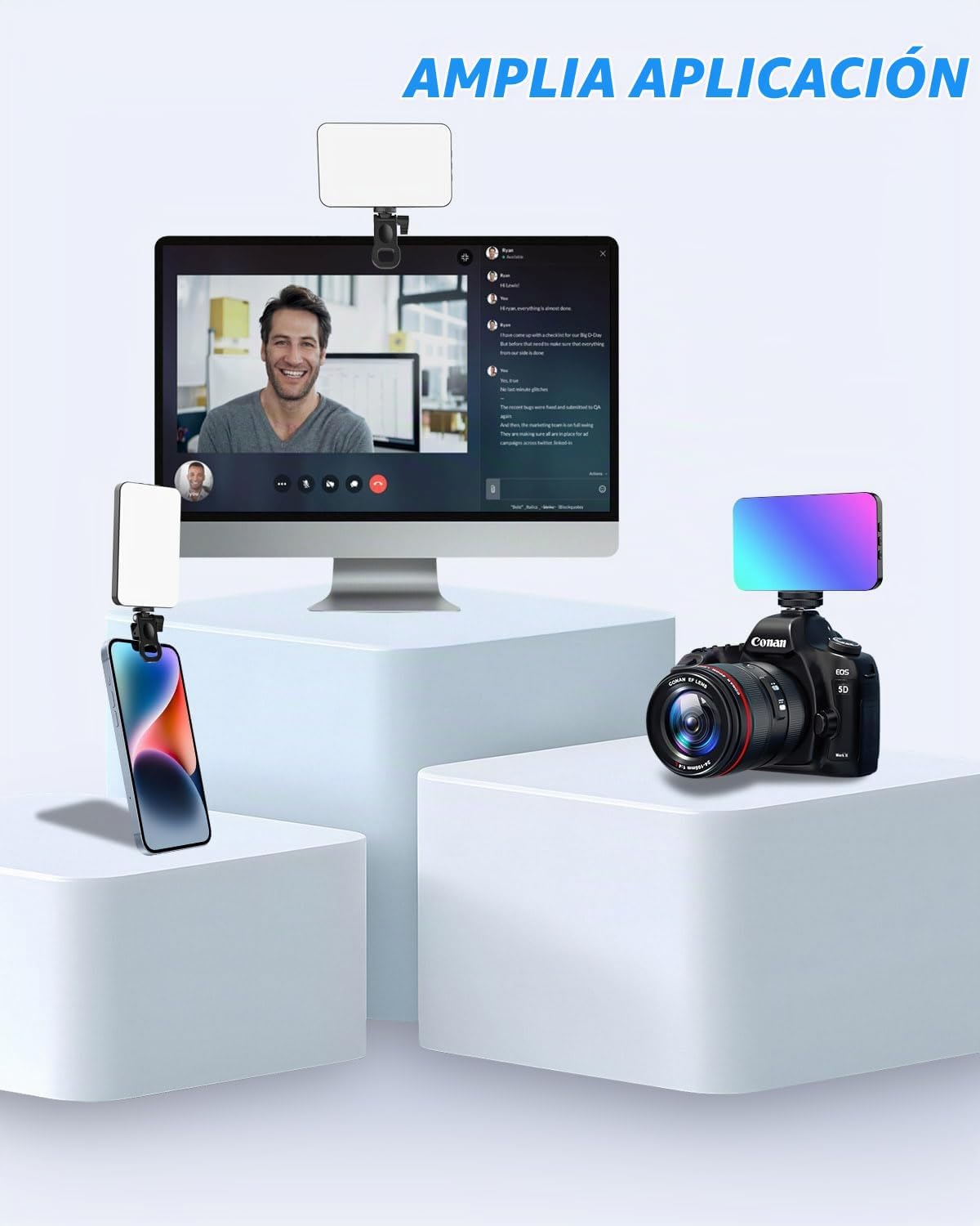 Luz para selfie portátil de 5000 mAh para iPhone: luces de relleno...