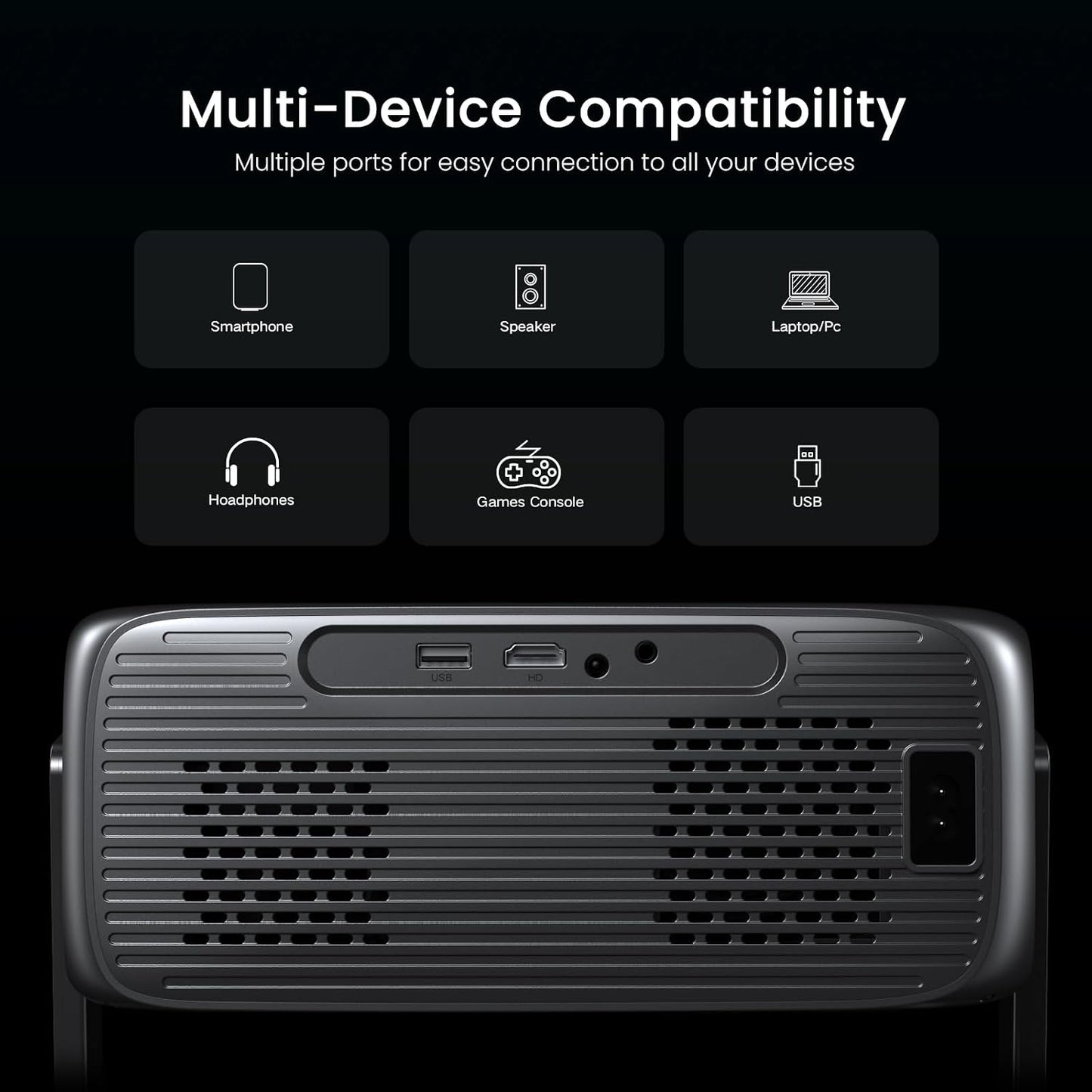 Proyector para exteriores de Google TV con licencia oficial ANSI 20...