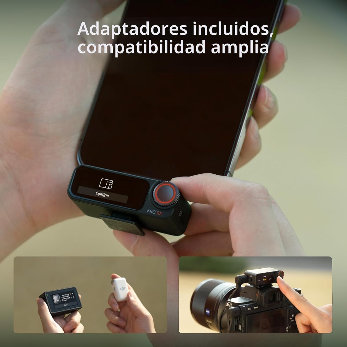 DJI Micrófono 2 (1 TX + 1 RX), micrófono inalámbrico con cancelació...