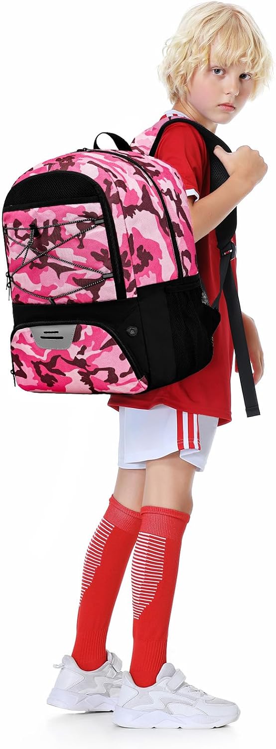 Hsmihair - Mochila de fútbol juvenil - Mochila para fútbol y balonc...