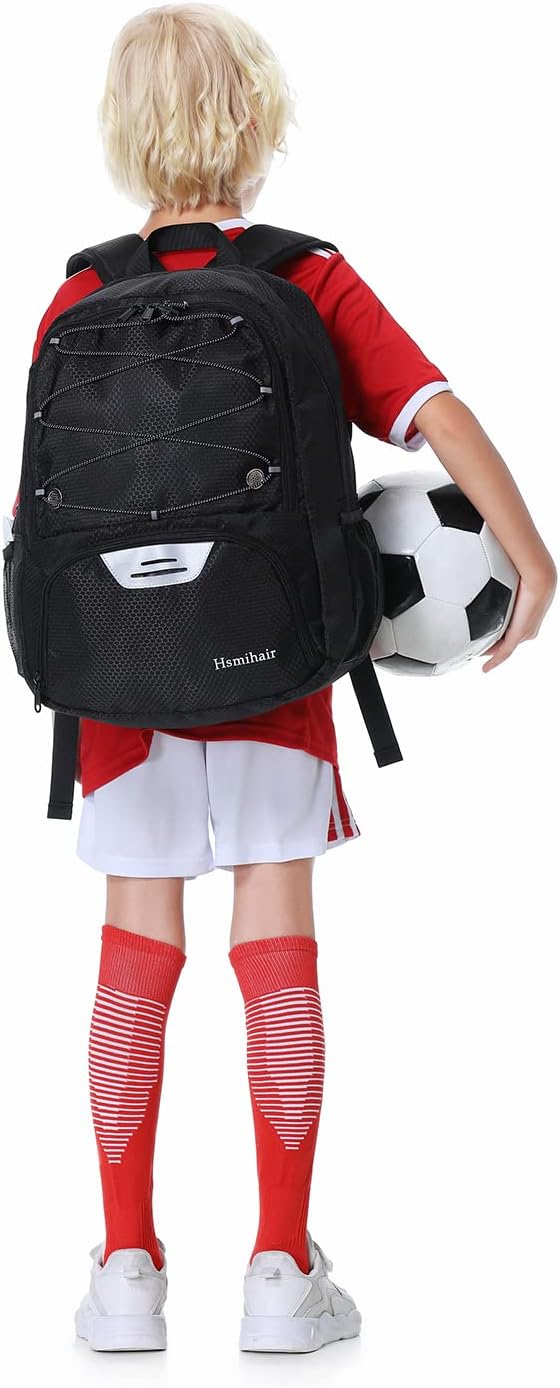 Hsmihair - Mochila de fútbol juvenil - Mochila para fútbol y balonc...