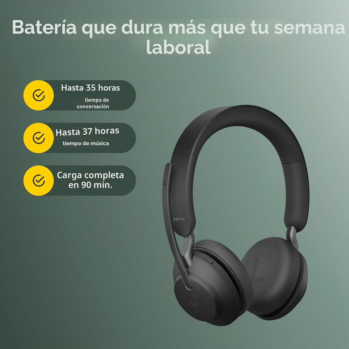 Jabra Evolve2 65 - Auriculares inalámbricos Bluetooth con micrófono...