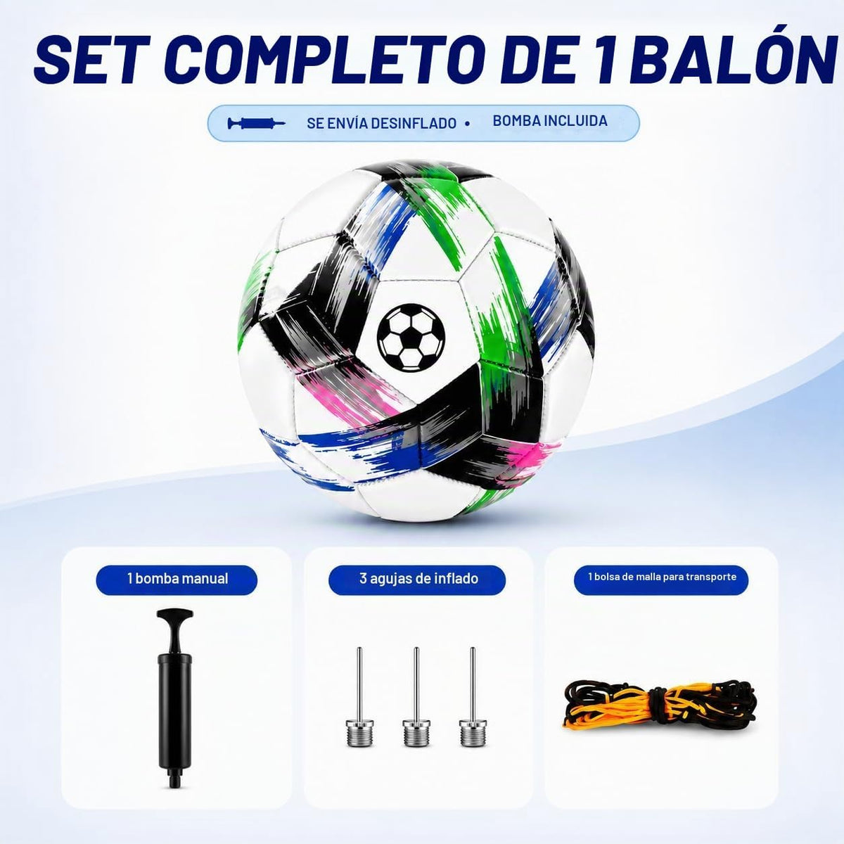 Innotoys Balón de fútbol tamaño 5, tamaño 4, tamaño 3, desinflado,...