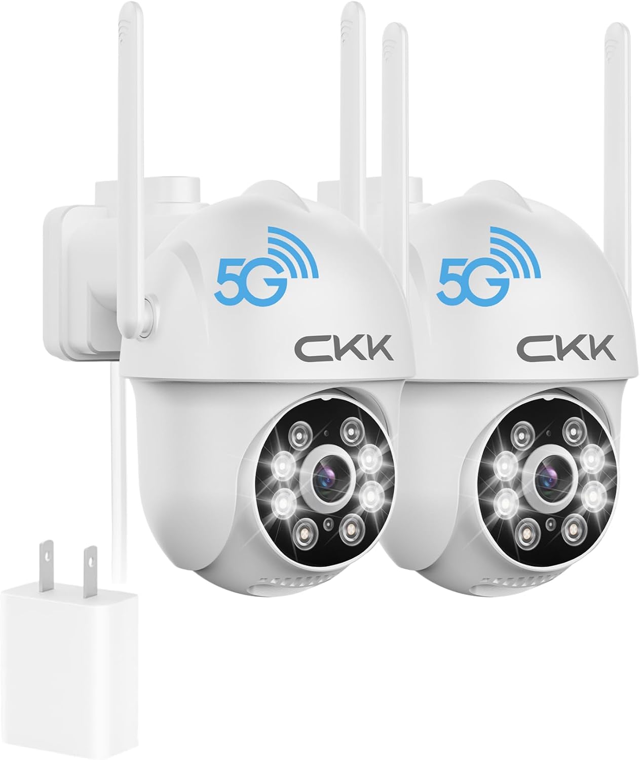 CKK Cámara de seguridad 2K con cable para exteriores, paquete de 2...