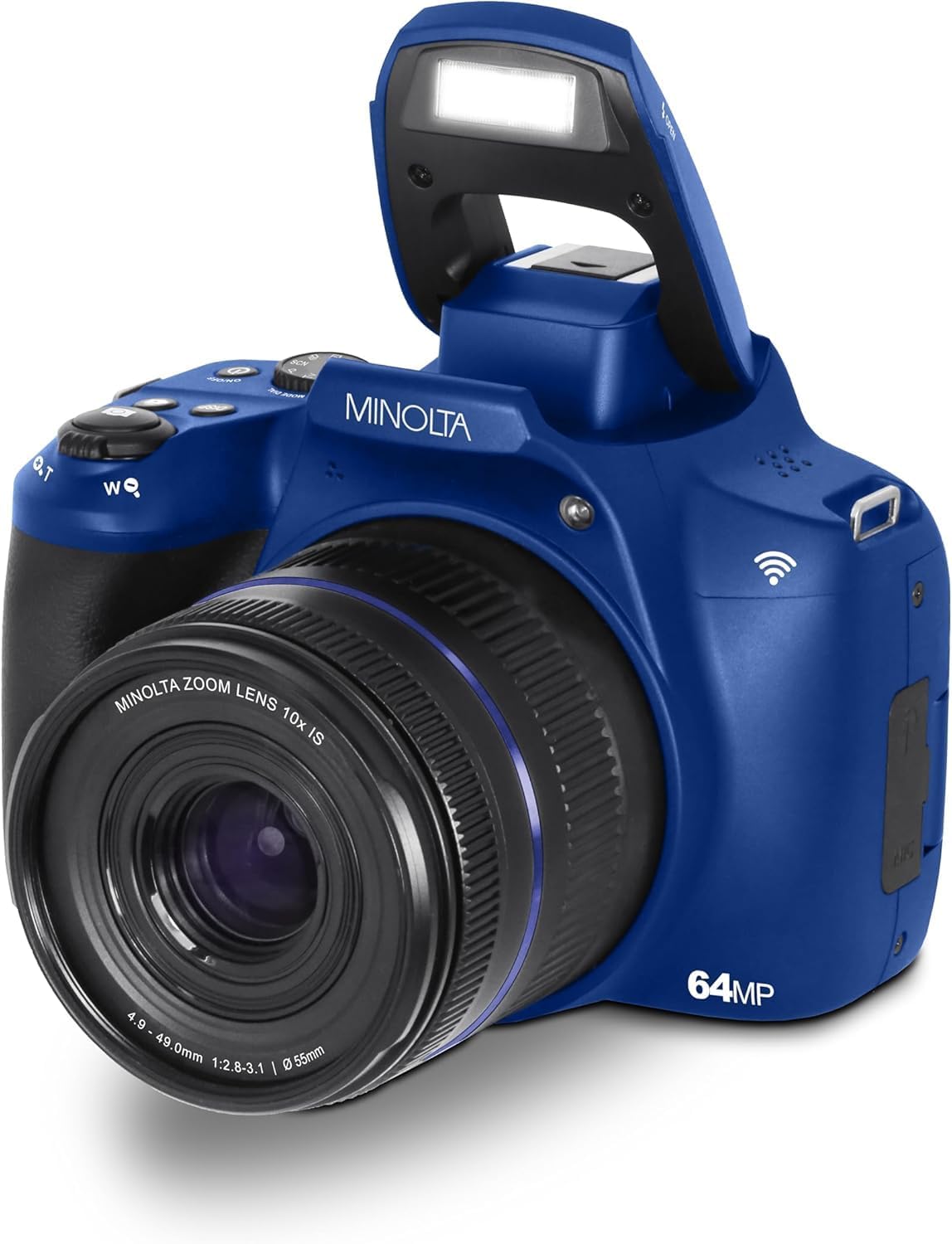 Minolta MNB10Z 64MP 4K Bridge Cámara, zoom óptico 10X, Flip LCD (az...