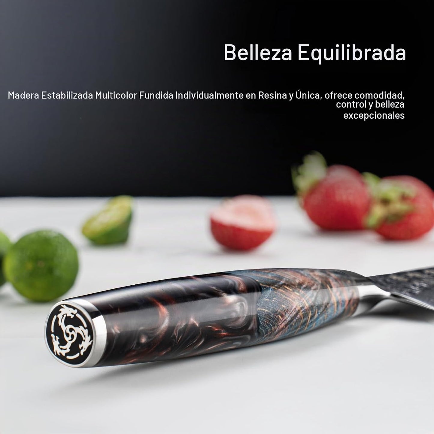 Cuchillo utilitario japonés de 5.5", acero Damasco VG10 de 67 c...