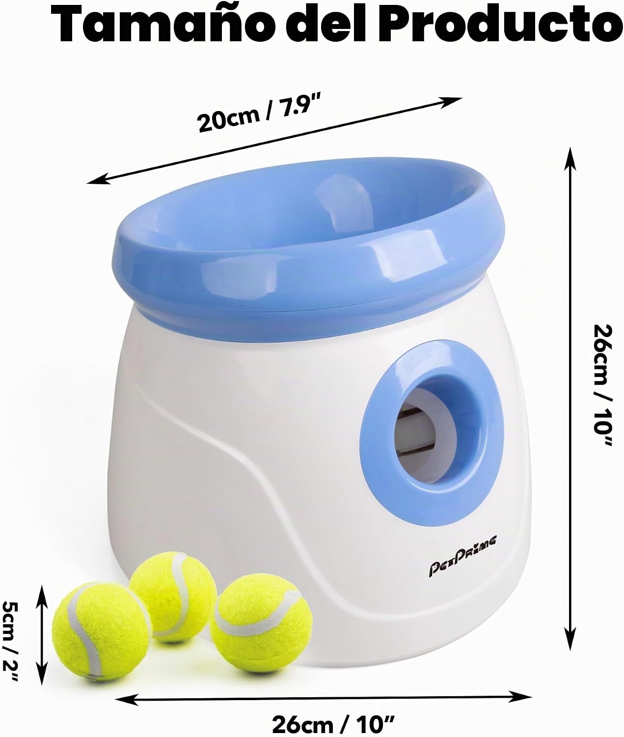 Pet Prime Lanzador automático de bolas para perros pequeños y media...
