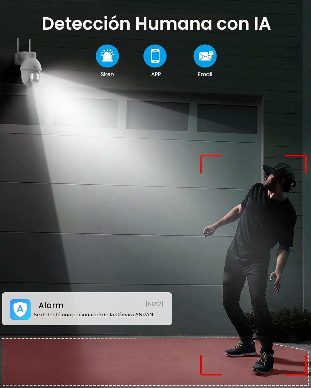 ANRAN 2K cámara de seguridad solar inalámbrica al aire libre 360 °...