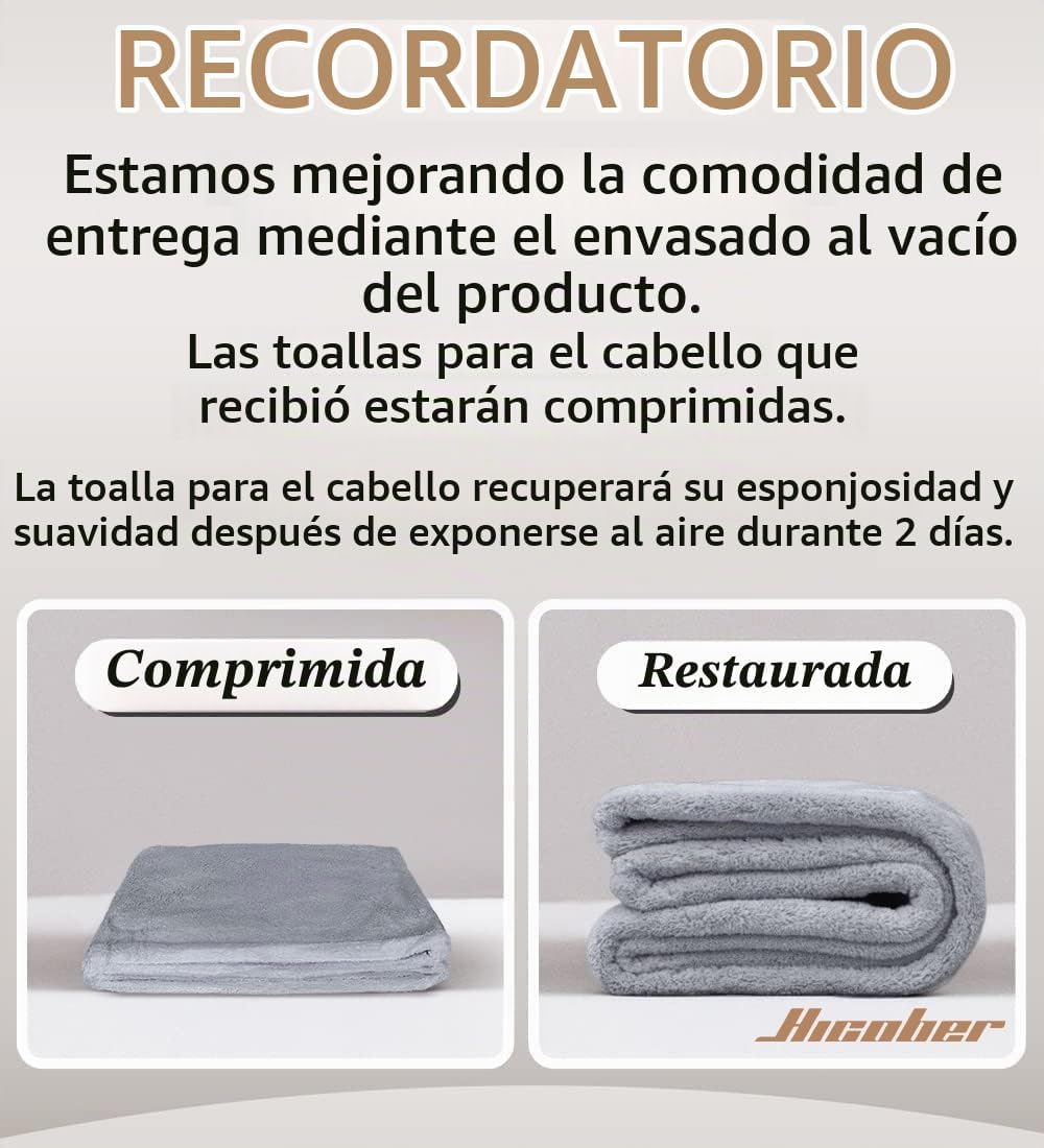 Hicober Toalla de microfibra para el cabello para mujer, morado, az...