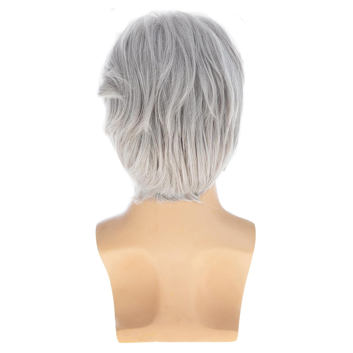 RicHyun Peluca corta gris sintética para hombre, recta, en capas, p...