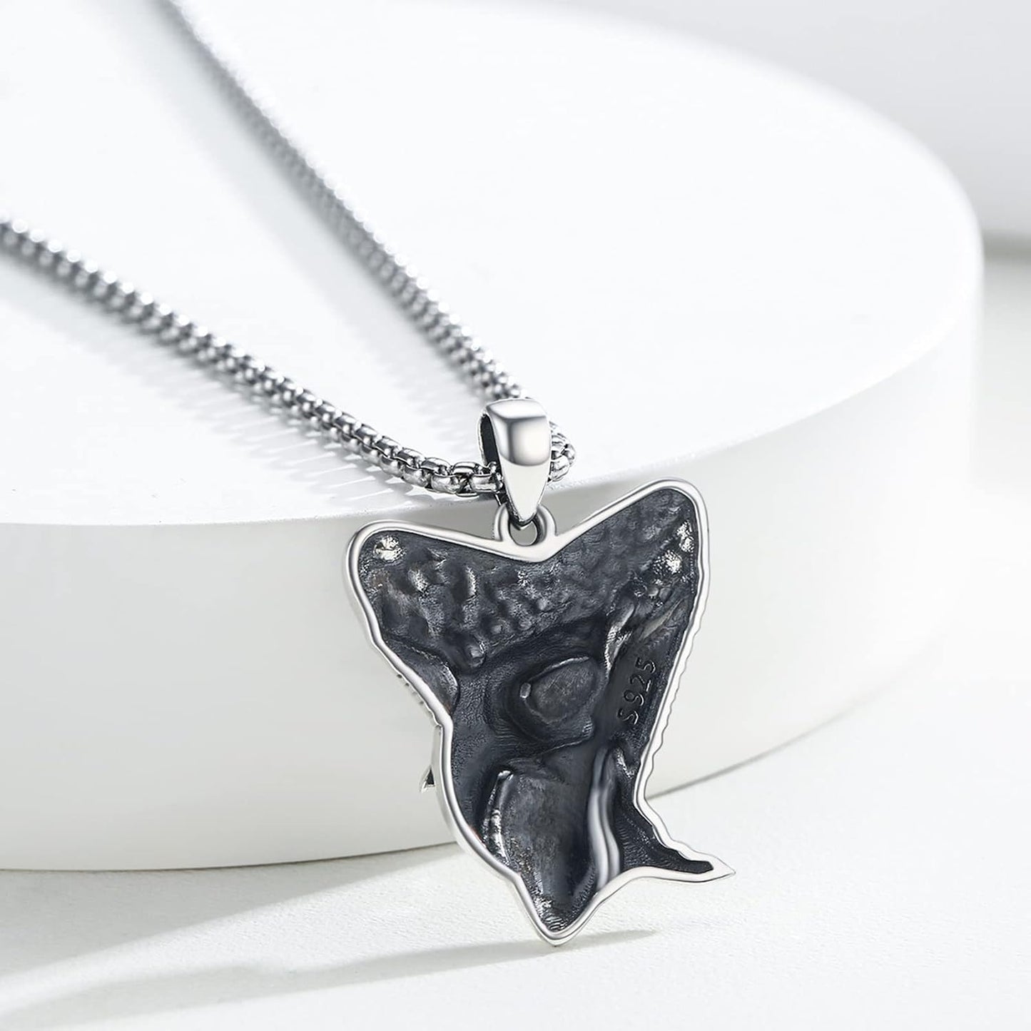 SOESON Collar Vintage para Hombre Plata de Ley 925 Animal Vikingo N...