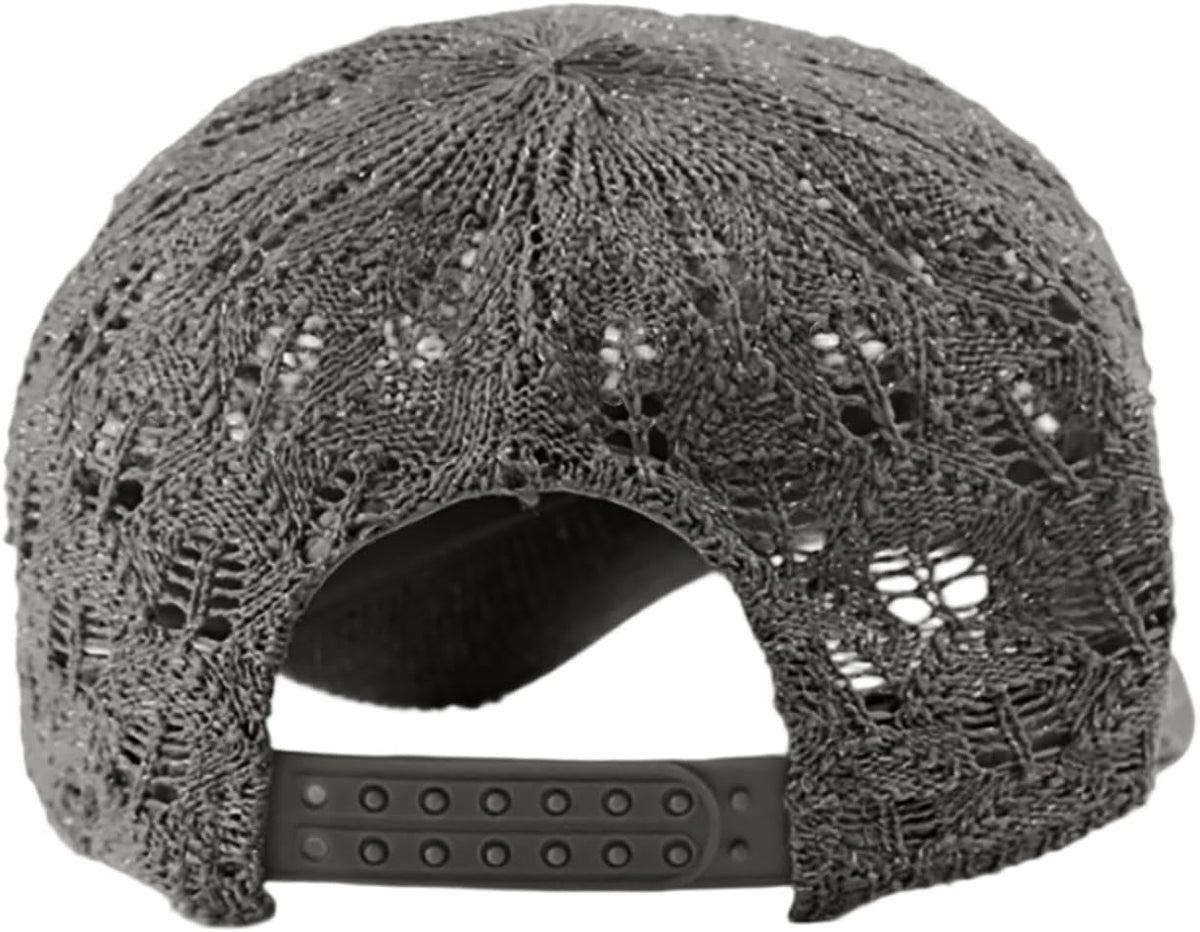 FASHIXD Gorra de béisbol de malla tejida para mujer, gorra de camio...