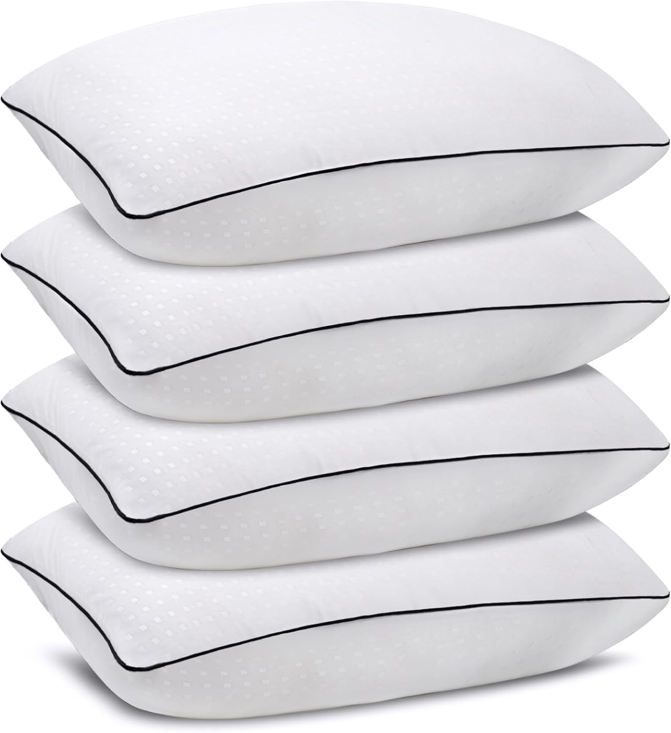 Higoom Paquete de 4 almohadas de cama tamaño estándar para dormir,...
