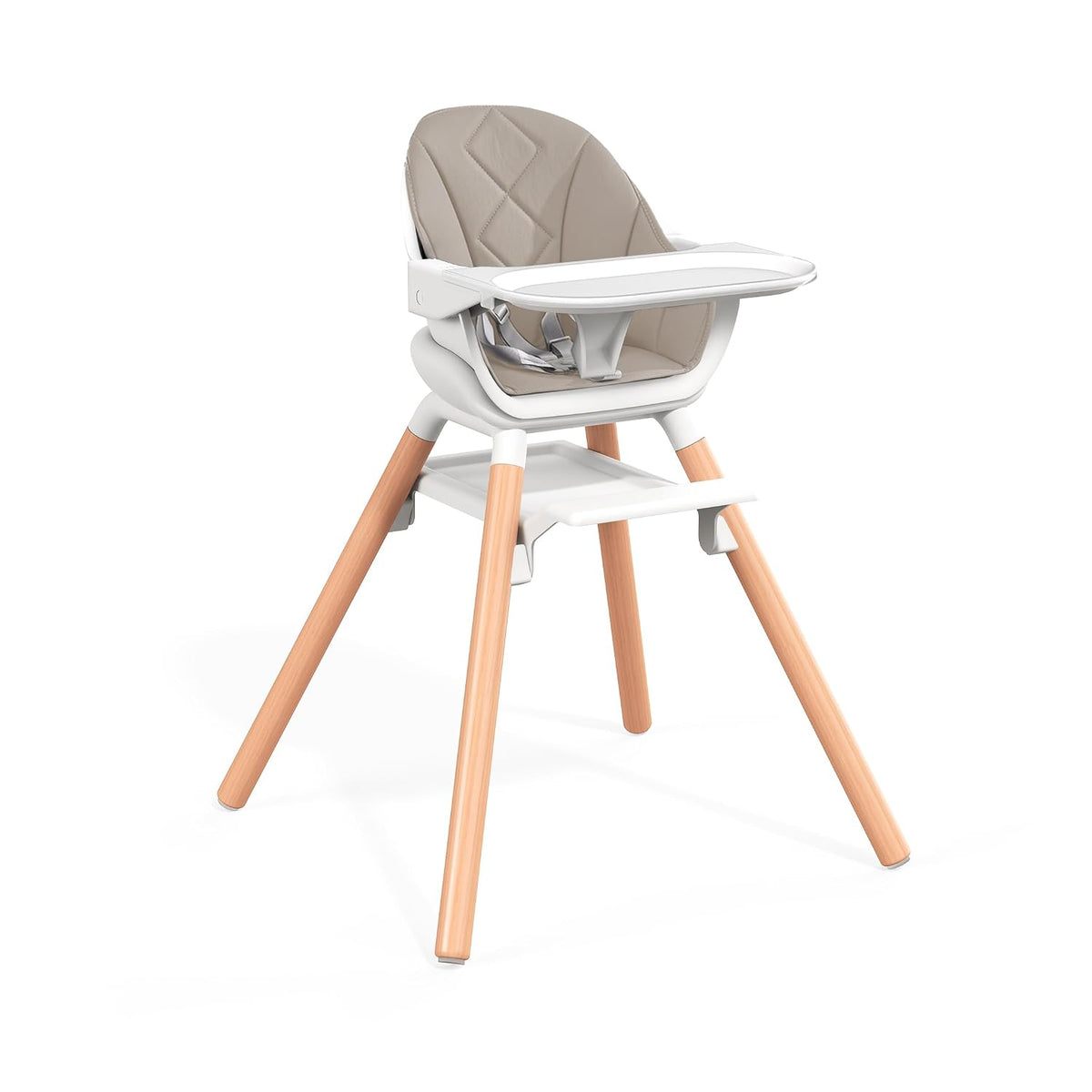DDIOYIUR Silla alta convertible 6 en 1 para bebé, patas de madera d...