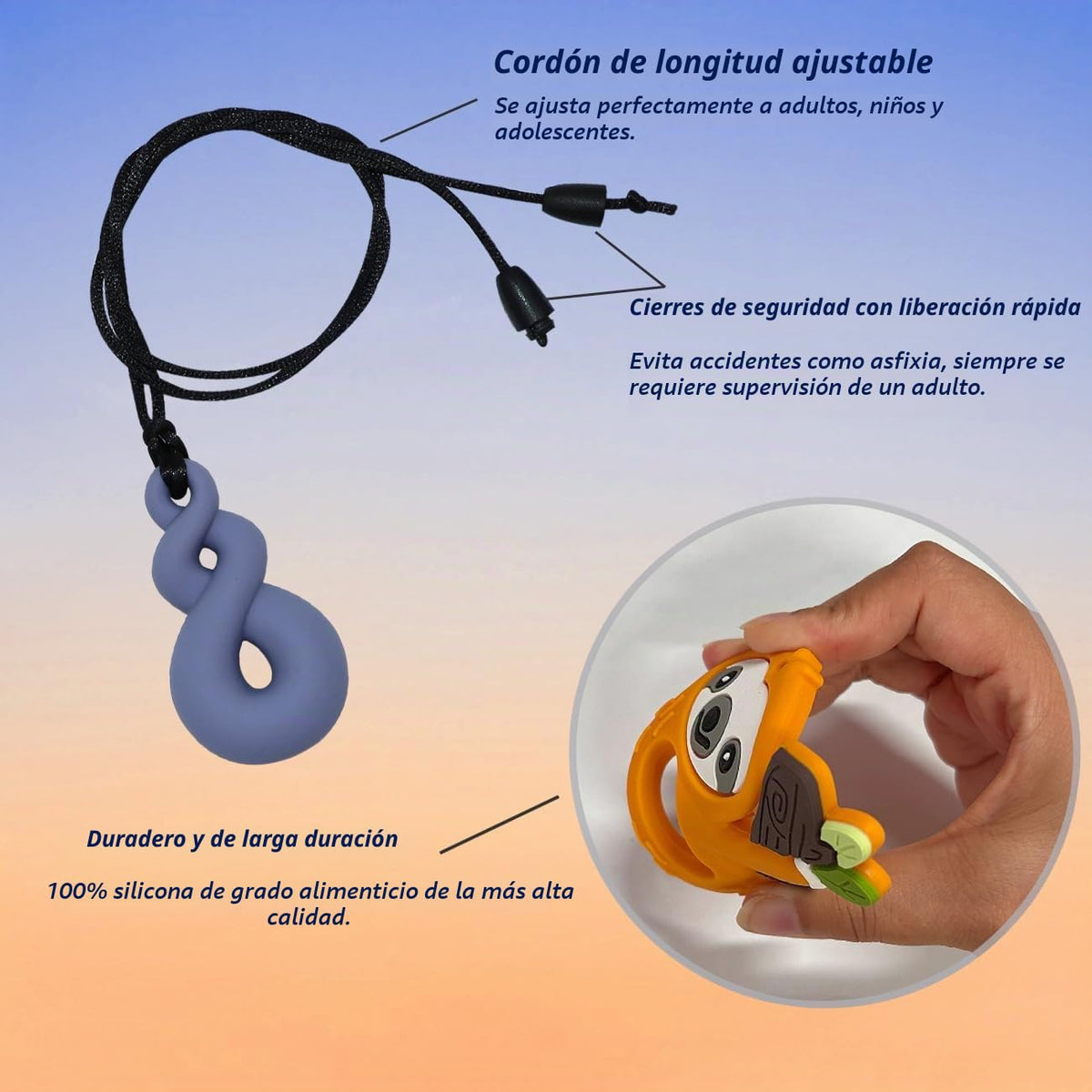 Collares masticables para niños con necesidades sensoriales, paquet...