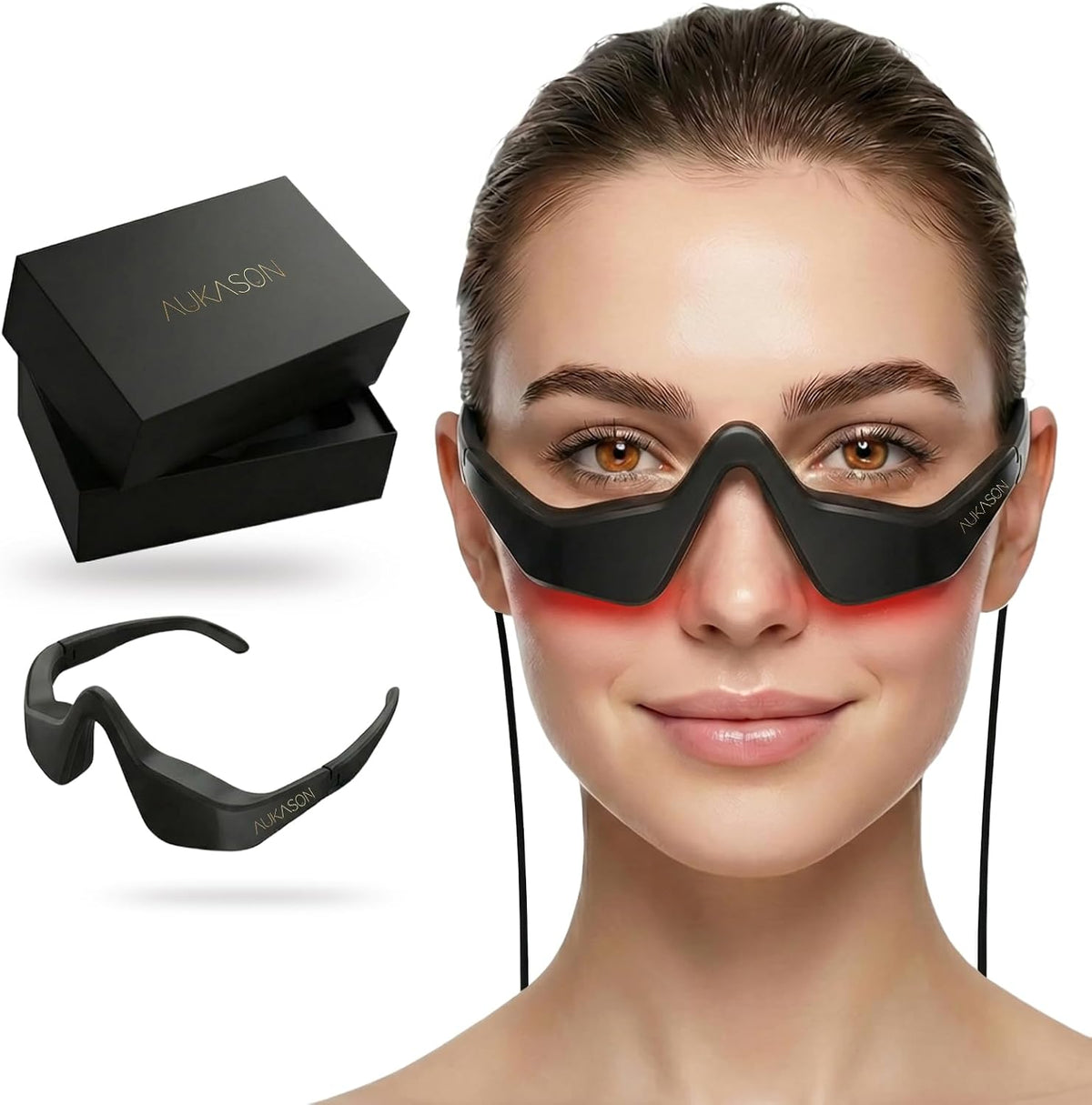 Dispositivo de belleza de ojos con luz roja: herramienta de masajea...