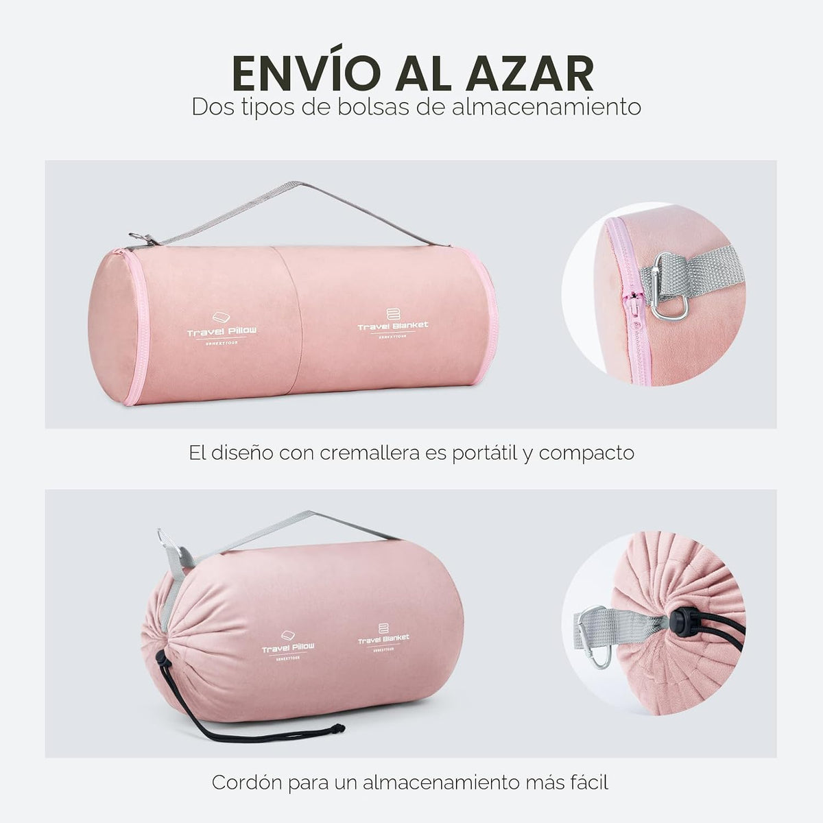 urnexttour Juego de almohada y manta de viaje, almohadas para el cu...