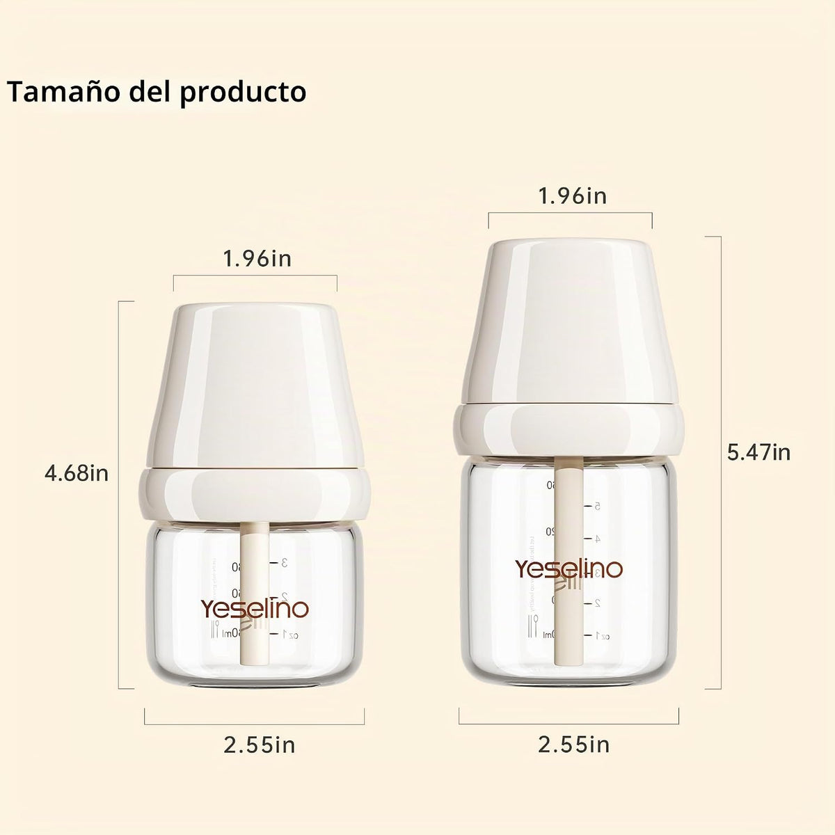 Biberón de cristal natural para lactancia, con sistema de ventilaci...