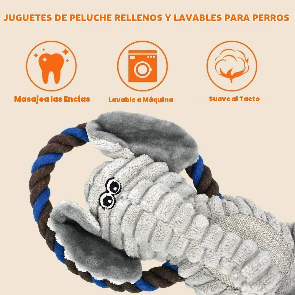 HUGEME Juguete de cuerda de mono para perro, juguete chirriante de...