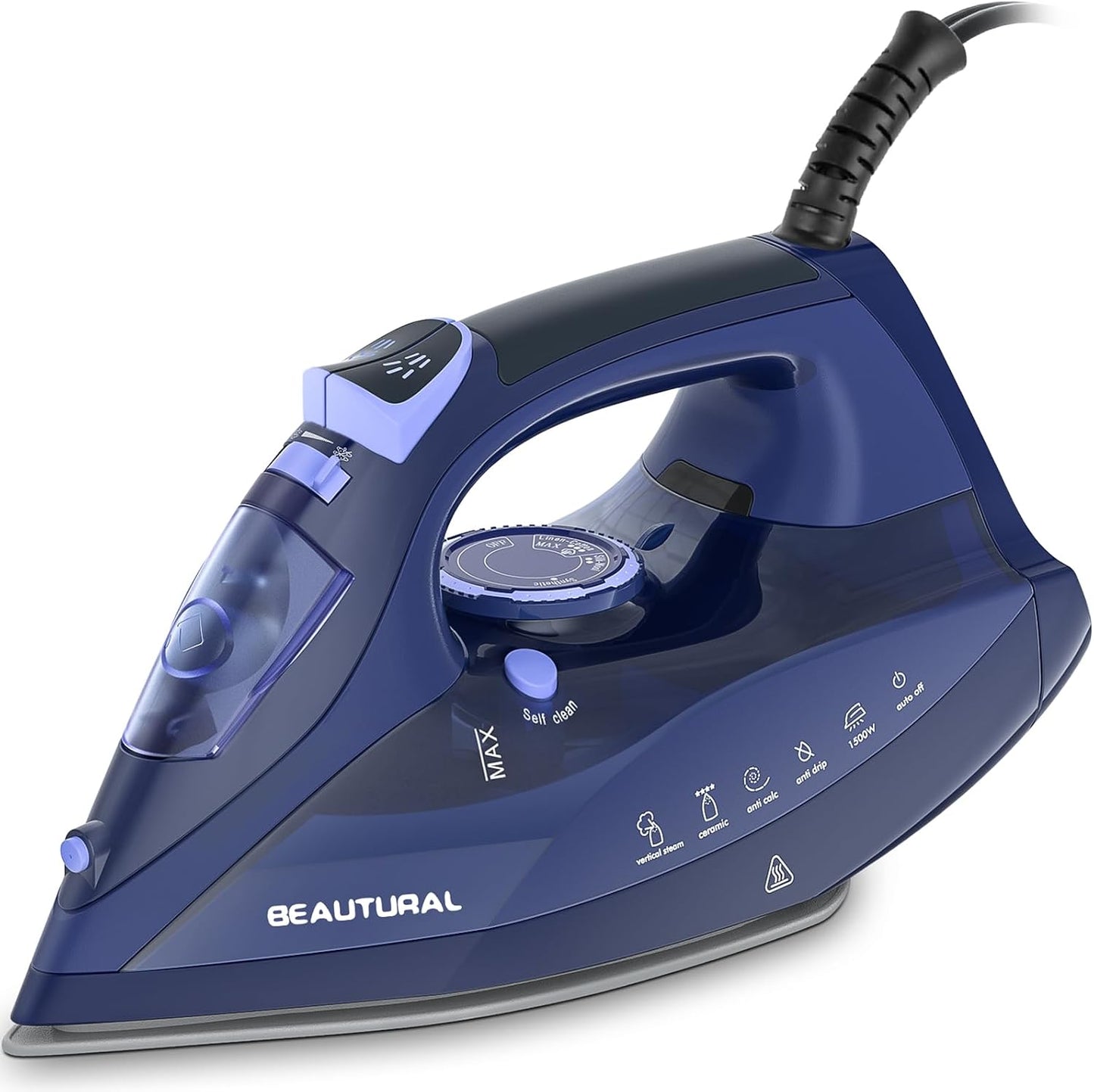 BEAUTURAL Plancha de vapor para ropa con esfera de termostato de pr...