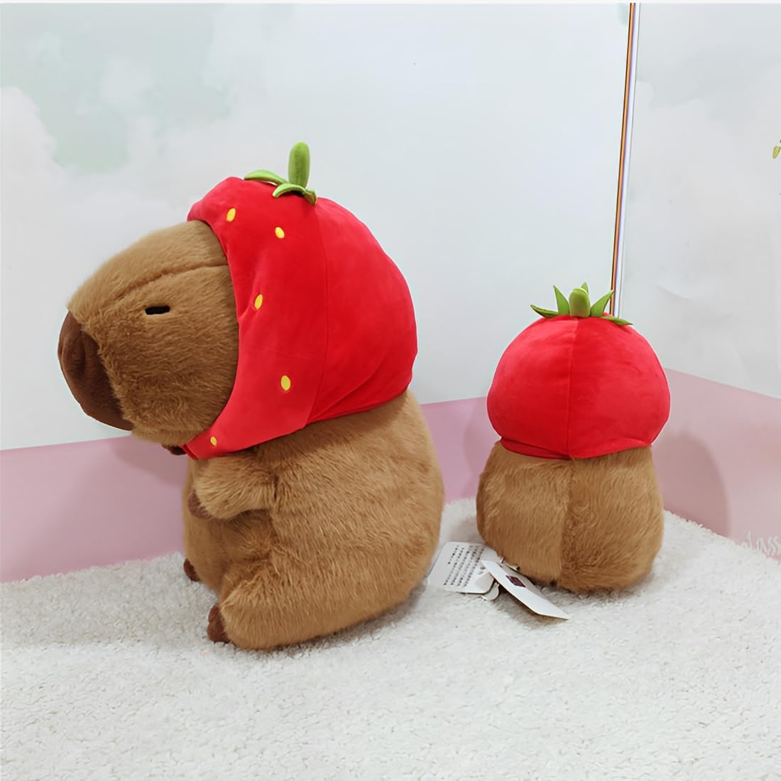 JPORSHU Capybara - Peluche de Capybara de 14 pulgadas con sombrero...