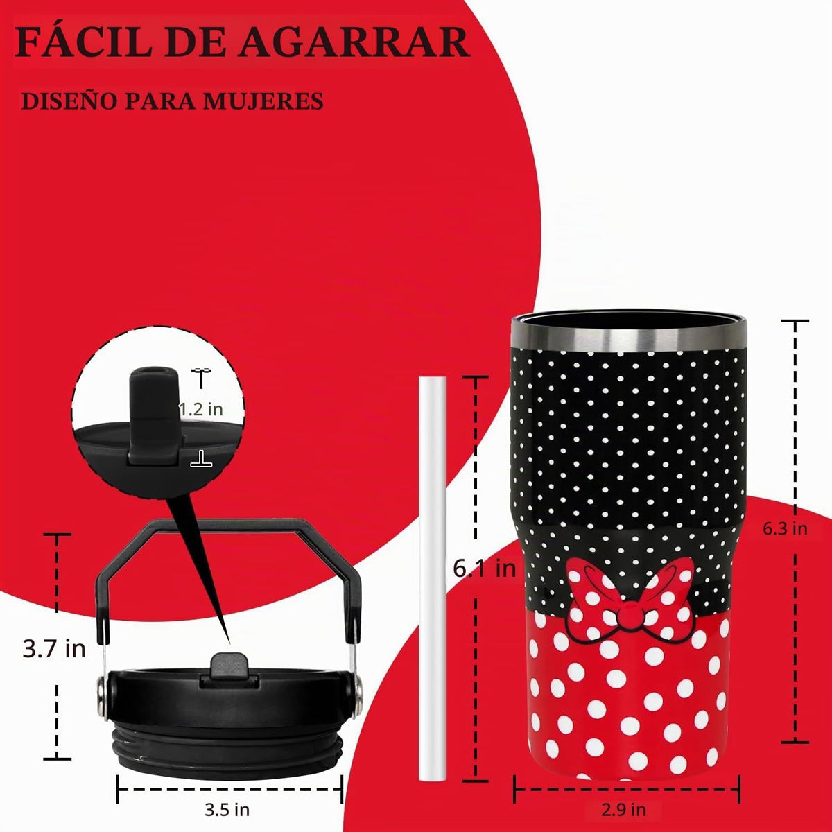 Sxdcfrs Vaso de ratón de dibujos animados de 20 onzas con mango de...
