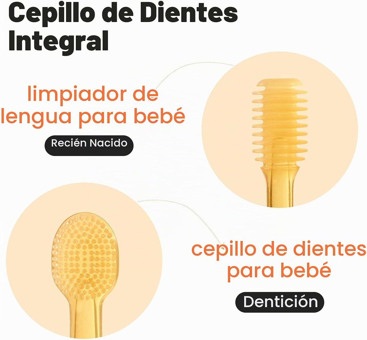 Phanpy Limpiador de lengua y cepillo de dientes de silicona para be...