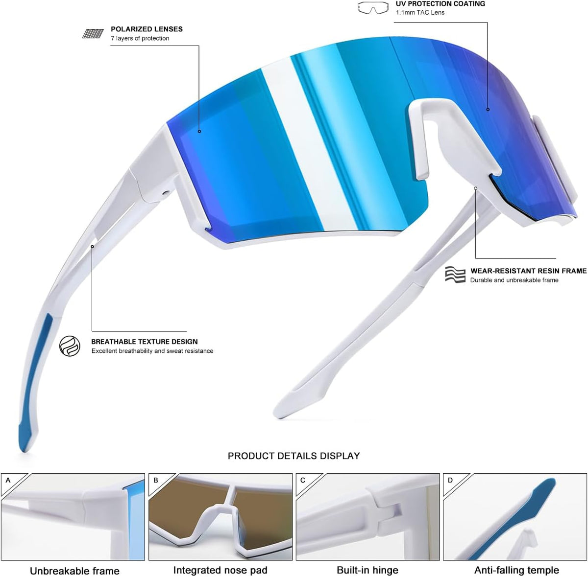 SEKKAF Gafas de sol polarizadas para hombres y mujeres, gafas de so...