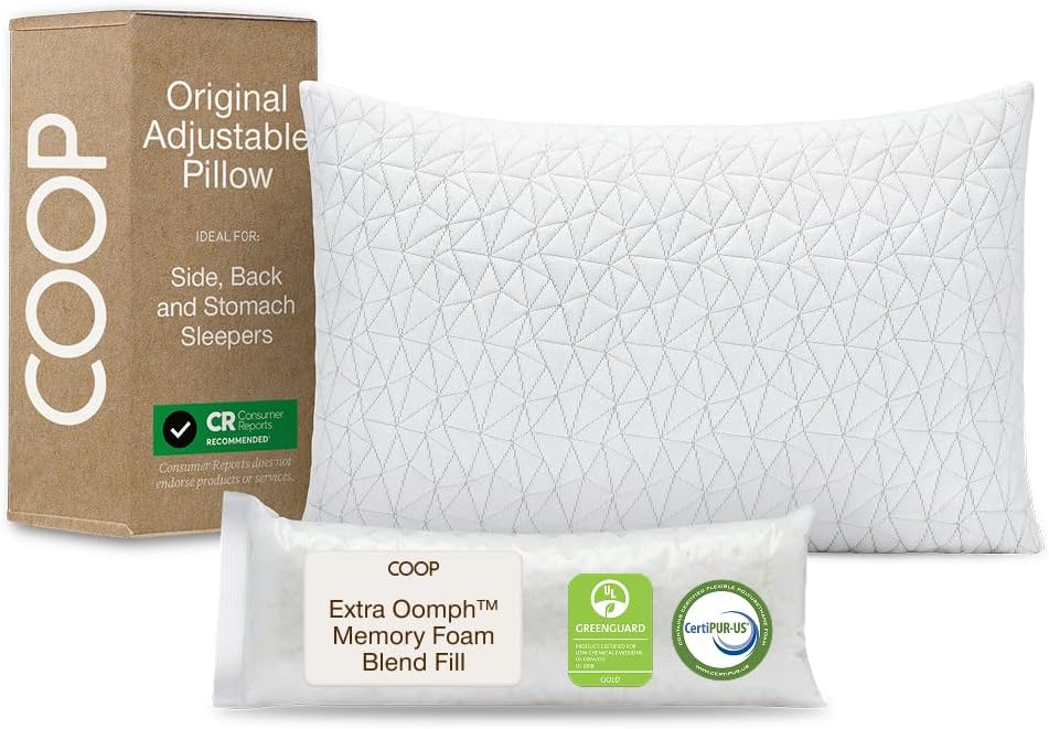 Coop Home Goods Original Loft, almohadas de cama tamaño Queen para...