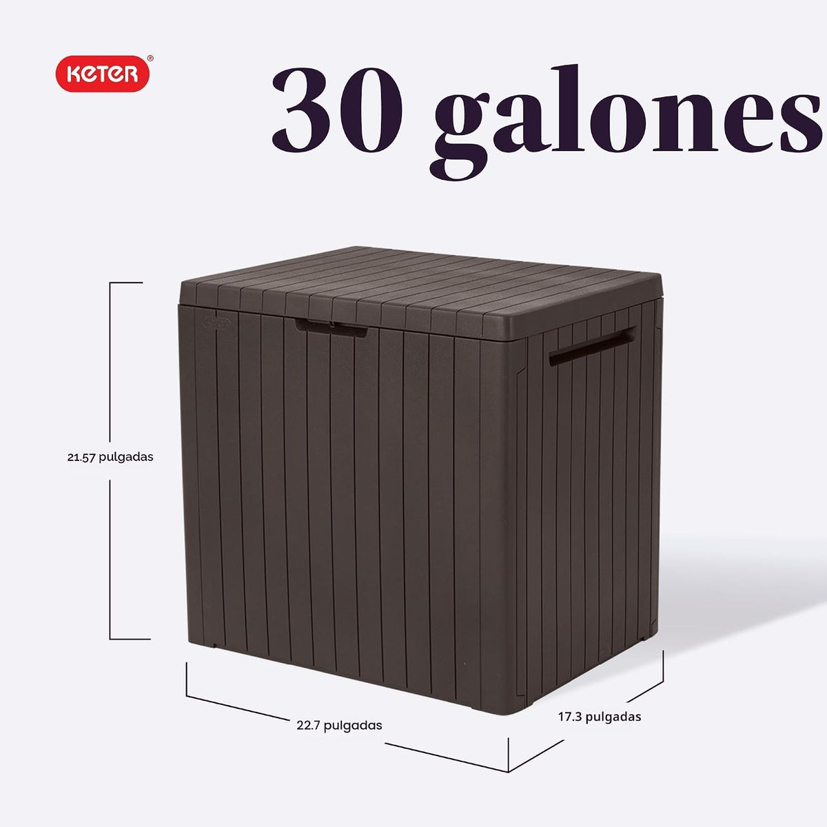 Caja Keter City de resina, 30 galones, para almacenamiento al aire...
