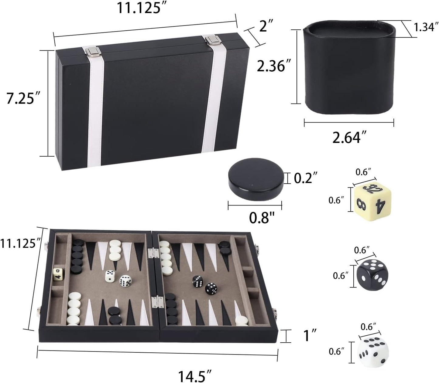 GSE Games &amp; Sports Expert - Juego de mesa de backgammon de piel...