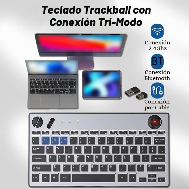 Teclado inalámbrico retroiluminado de tres modos, 78 teclas, 800-16...