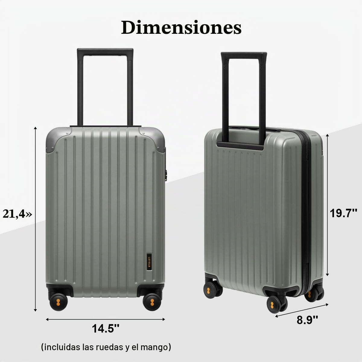 LEVEL8 Equipaje de mano aprobado por aerolíneas, maletas rígidas co...