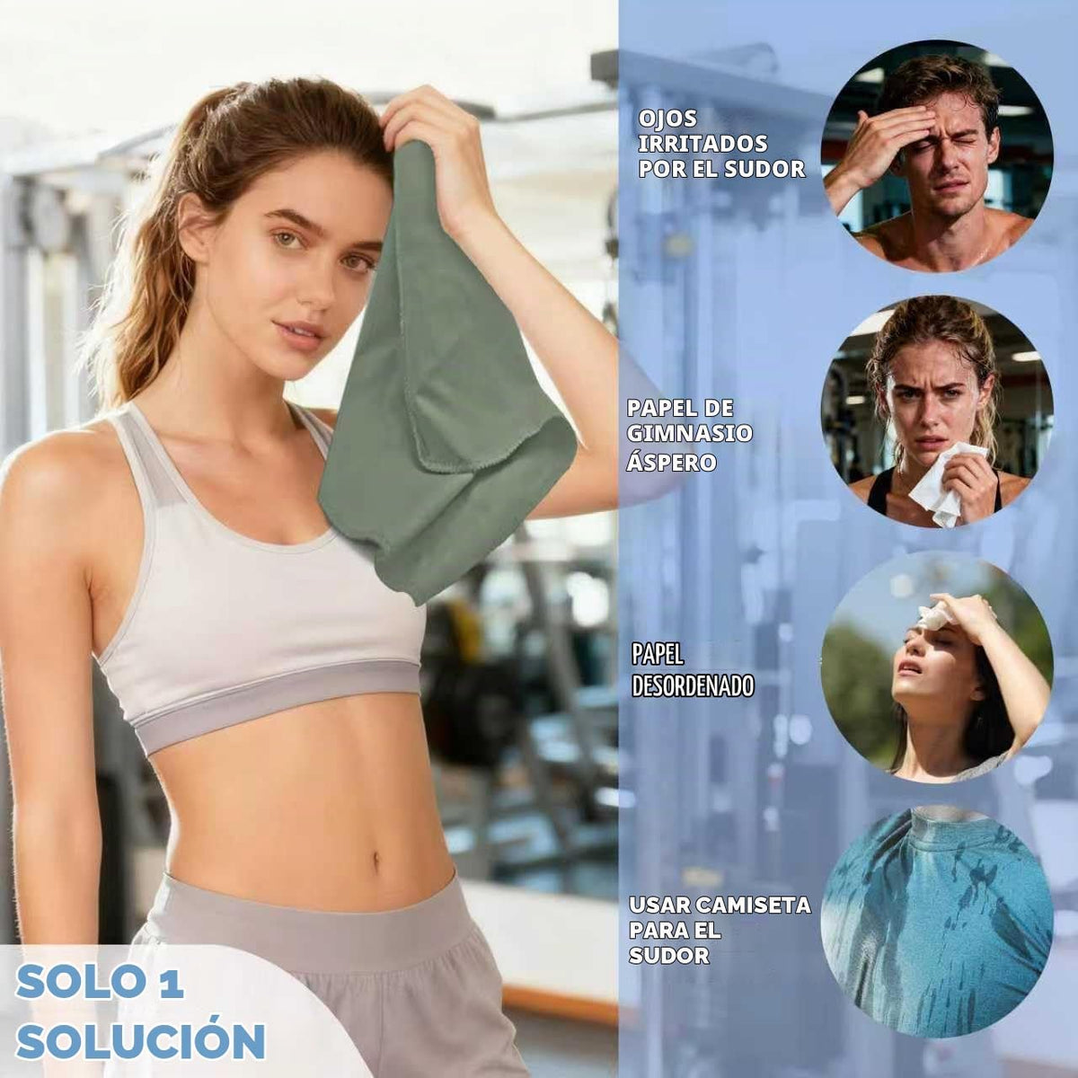Vnoss Toallas de gimnasio de microfibra, de secado rápido, altament...