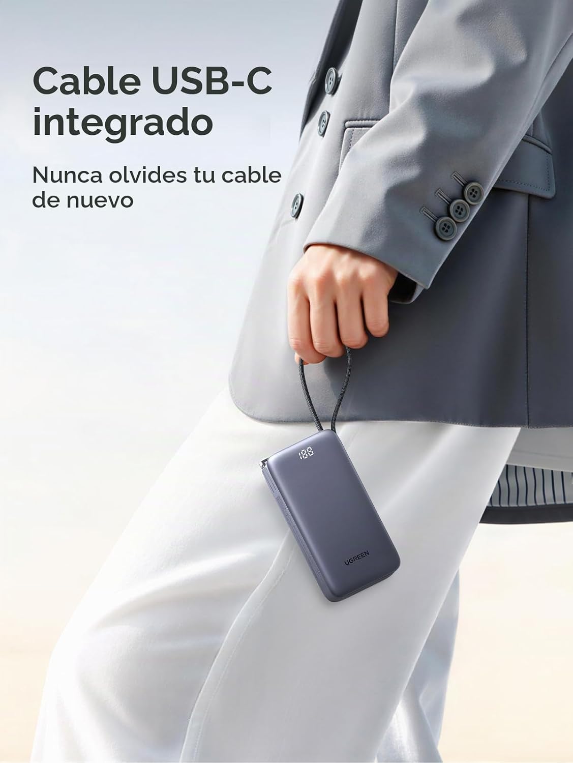 UGREEN 3-en-1 10000mAh 45W Banco de energía con cargador de pared p...