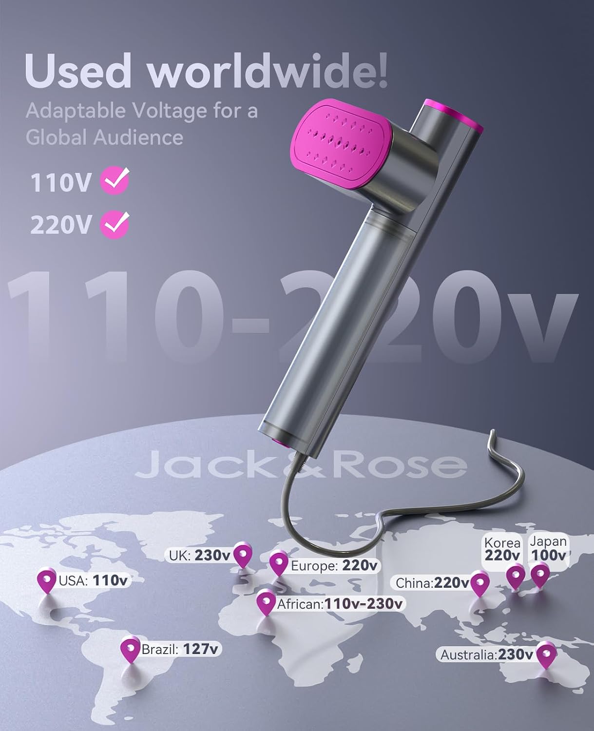 Jack &amp; Rose Vaporizador de viaje para ropa, plancha portátil de...