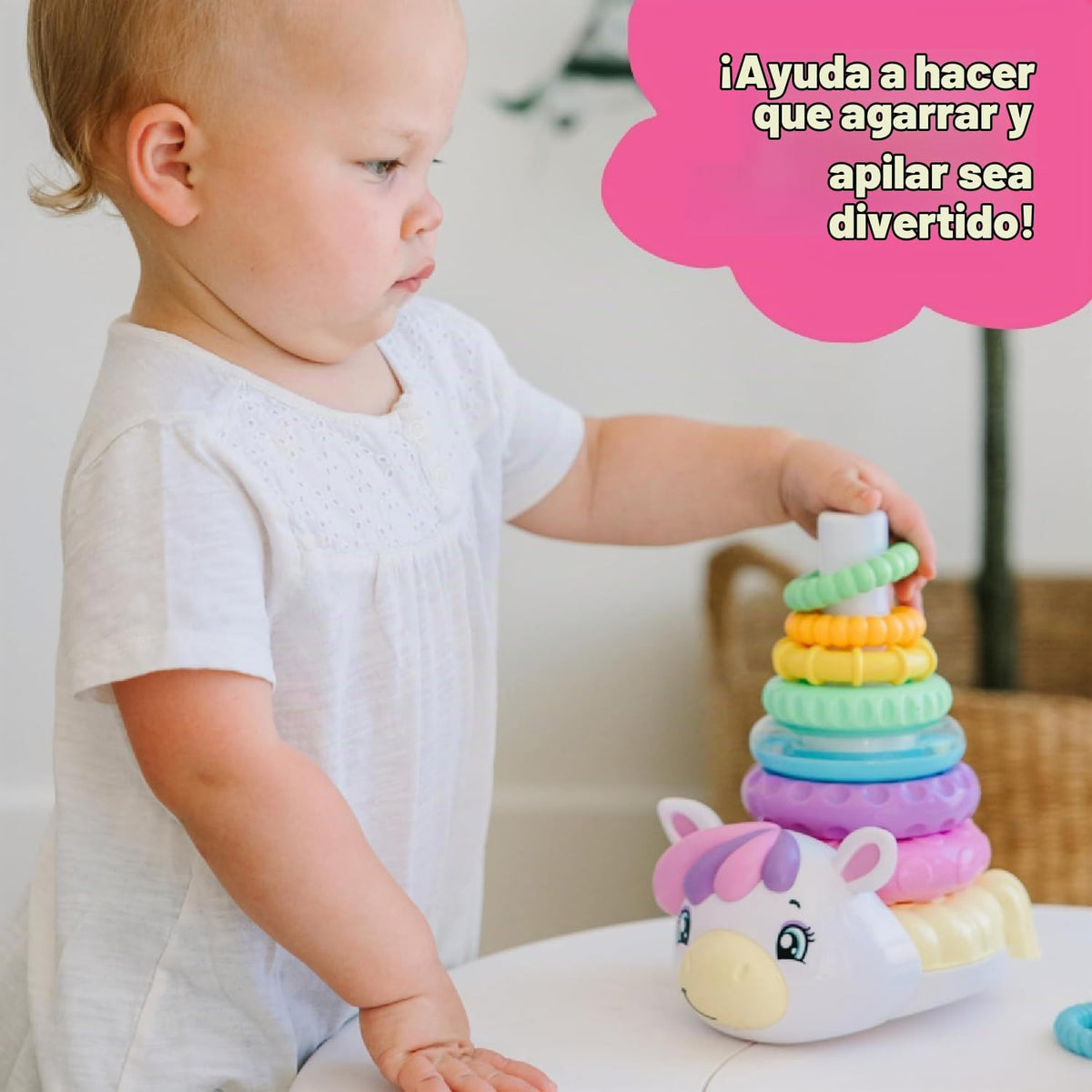 Move2Play, Juguete apilable | Incluye 7 anillos únicos | Desarrollo...