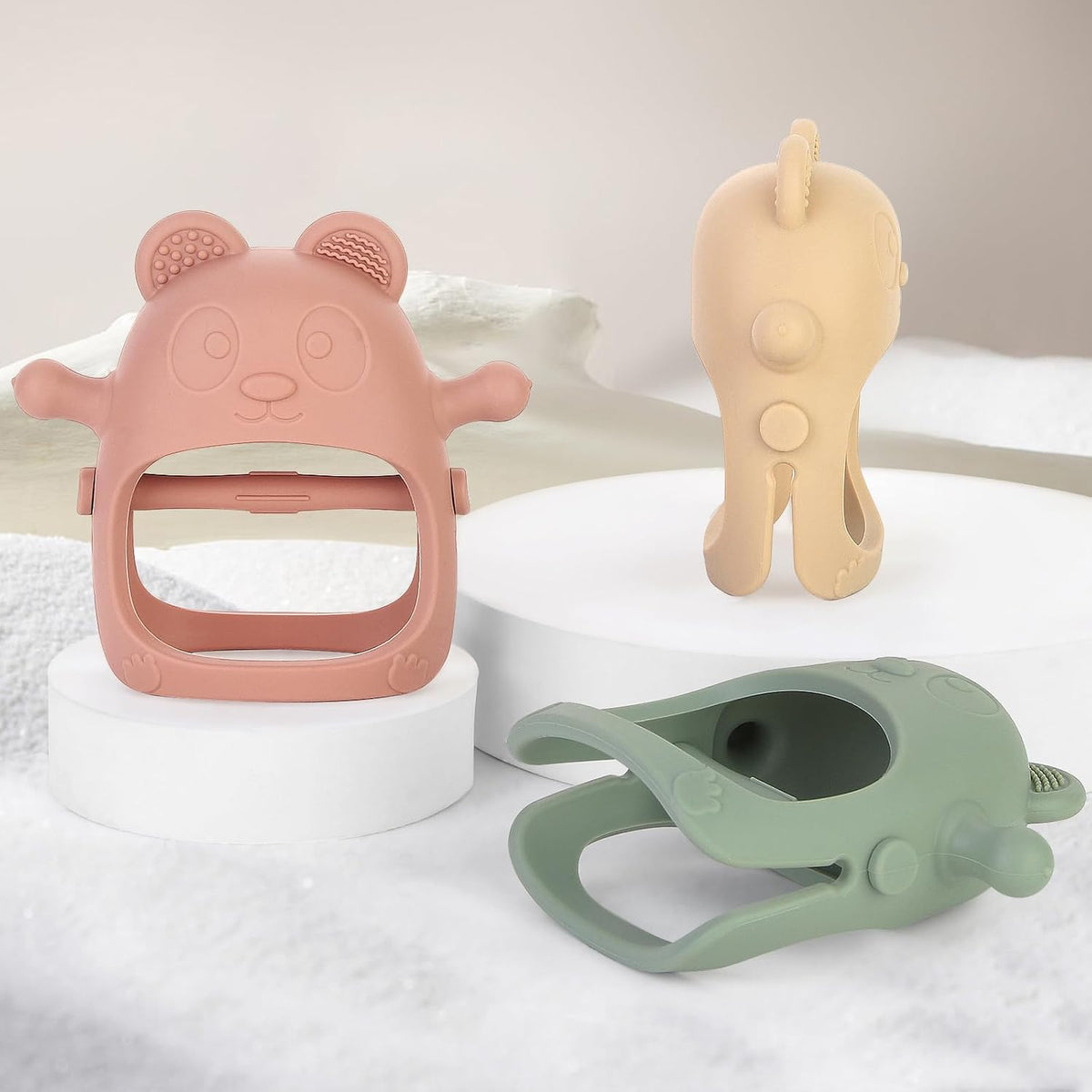 Eascrozn Paquete de 3 juguetes de dentición para bebés de más de 3...