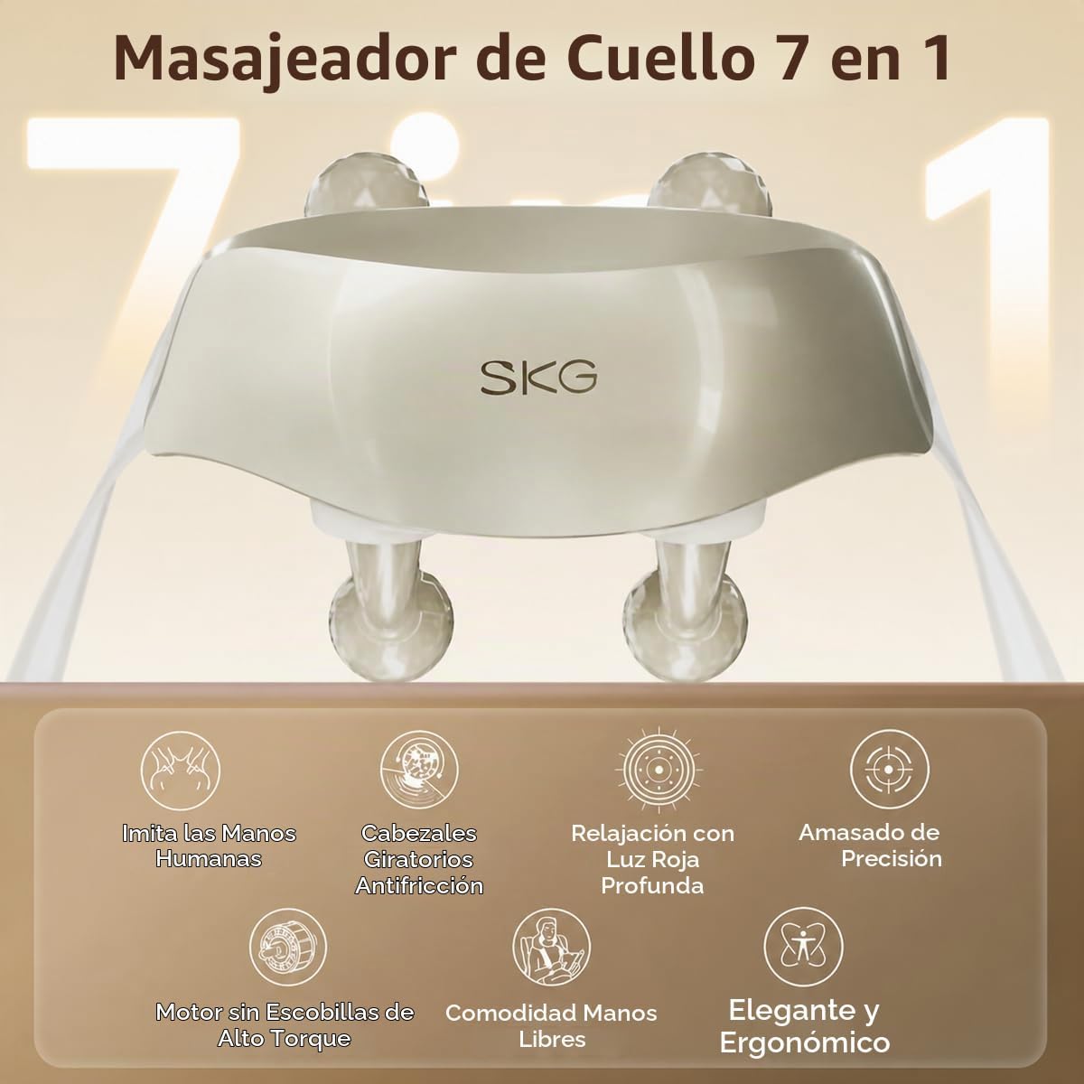 SKG Masajeador de cuello H7 Ultra para aliviar el dolor de tejido p...