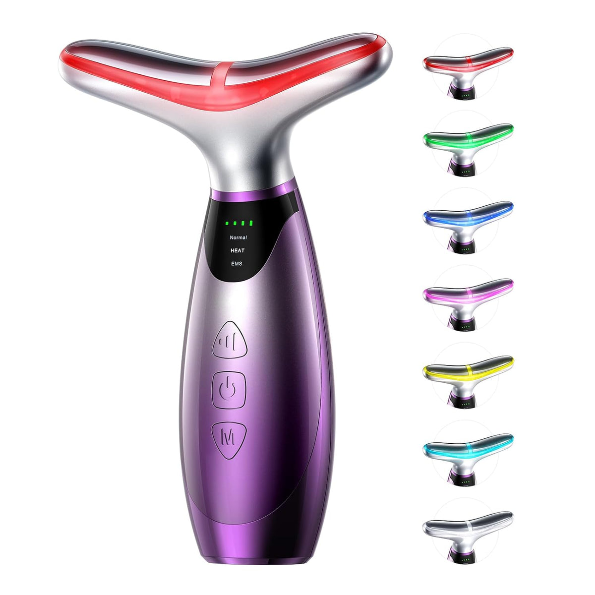Pedete Masajeador facial, terapia de luz roja de 7 colores para car...