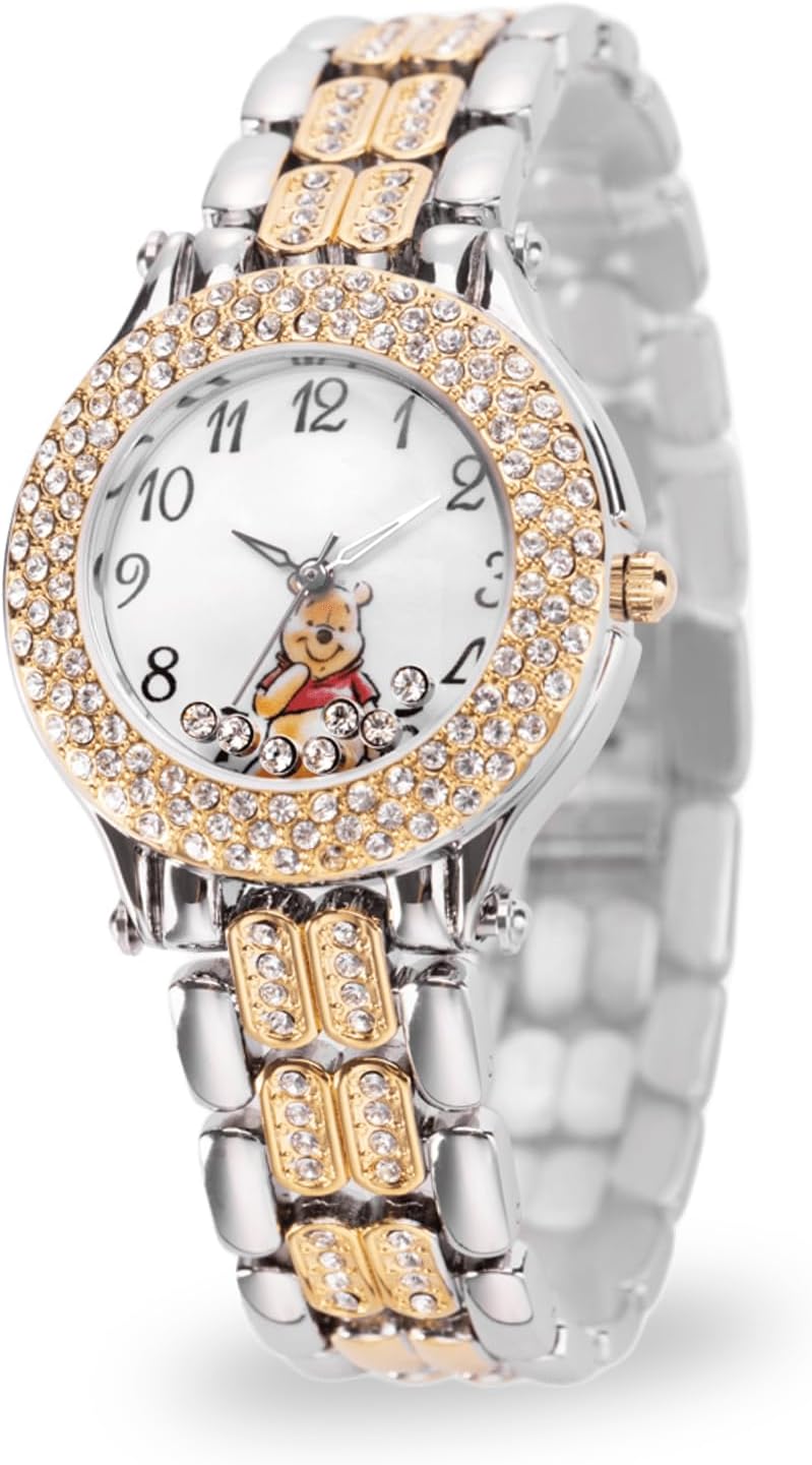 Disney Reloj de pulsera de piedras flotantes de cuarzo análogo redo...