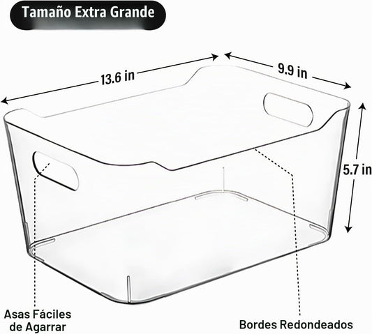 Cubos de almacenamiento de plástico transparentes extra grandes, or...