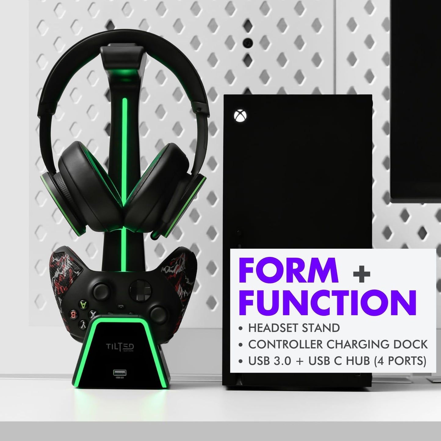 Tilted Nation Soporte para controlador y auriculares para juegos 3...
